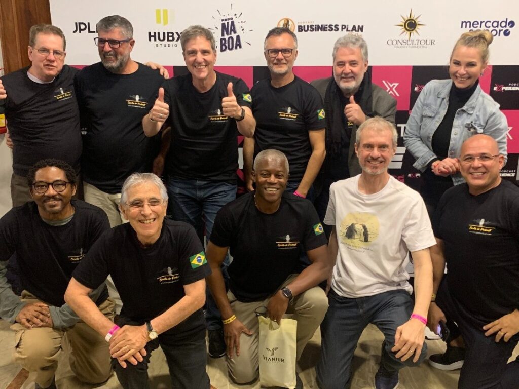 Alunos da Escola do Podcast no Podcast Experience 2024